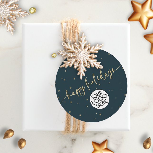 Modernes Minimalistisches Happy Holidays Business  Geschenkanhänger (Von Creator hochgeladen)