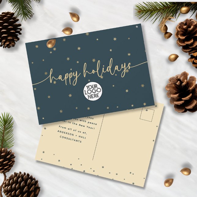 Modernes Minimalistisches Happy Holidays Business  Postkarte (Von Creator hochgeladen)