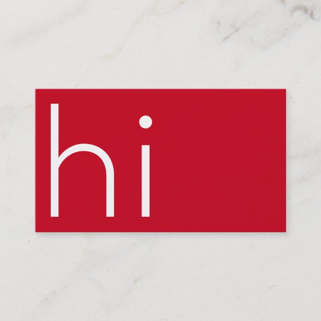 Modernes minimalistisches HI - mein Name ist Desig Visitenkarte (Vorderseite)