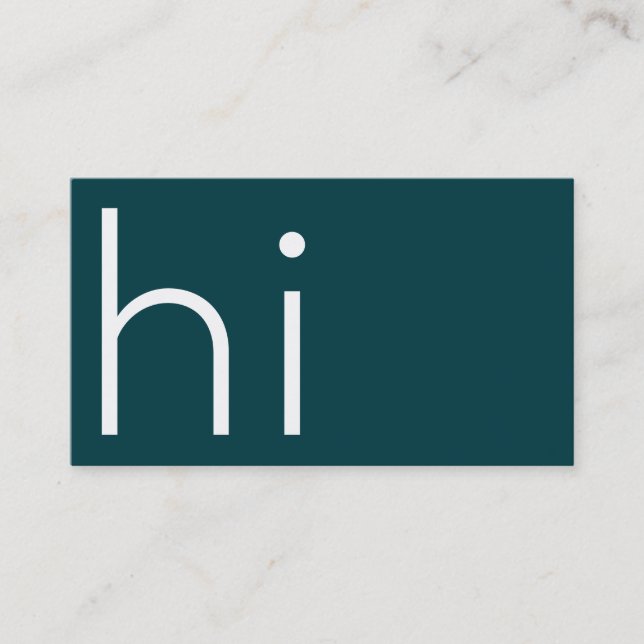 Modernes minimalistisches HI - mein Name ist Desig Visitenkarte (Vorderseite)