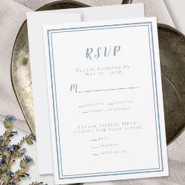 Modernes Minimalistisches Hochzeitmenü RSVP Dusty 