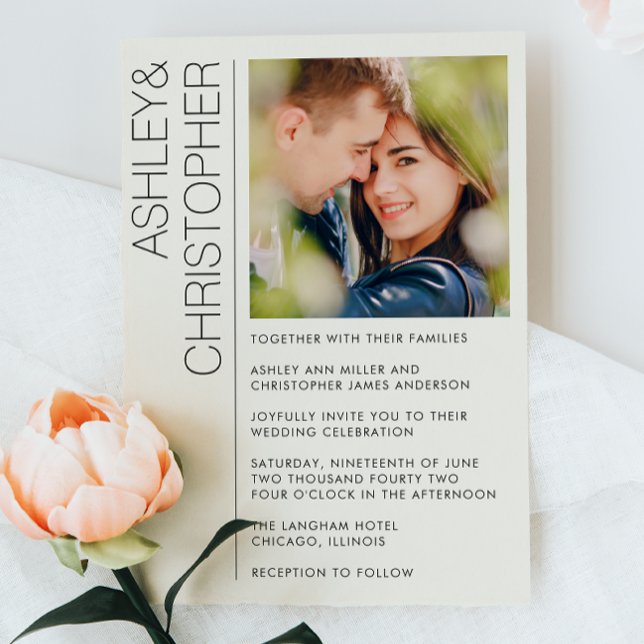 Modernes Minimalistisches Hochzeitsfest-Foto Einladung (Von Creator hochgeladen)