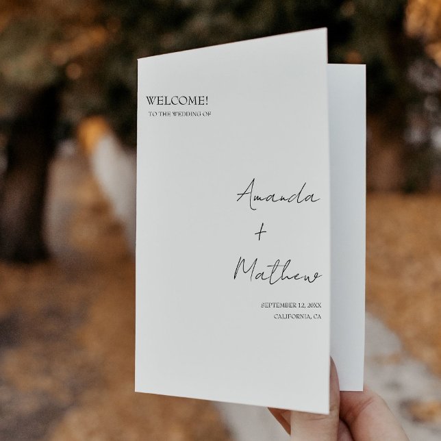 Modernes Minimalistisches Hochzeitsinformationspro Dreifach Gefaltete Einladung (Von Creator hochgeladen)