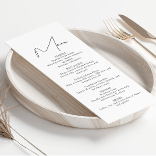 Modernes Minimalistisches Hochzeitsmenü Menükarte