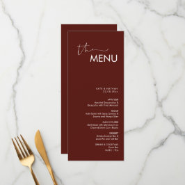 Modernes Minimalistisches Hochzeitsmenü Menükarte