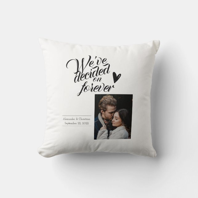 Modernes, minimalistisches Hochzeitspaar  Kissen (Vorderseite)