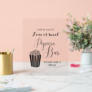 Modernes Minimalistisches Hochzeitspopcorn Bar Sig Acrylschild