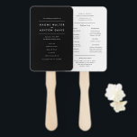 Modernes Minimalistisches Hochzeitsprogramm Fächer<br><div class="desc">Klassisches Schwarz-Weiß-Hochzeitsprogramm,  das den Minimalistischen Einladungen von Origami Prints entspricht.</div>