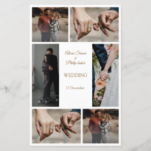 Modernes, minimalistisches Hochzeitsprogramm für F