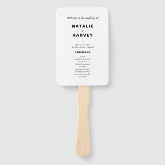 Modernes Minimalistisches Hochzeitsprogramm Handfa Fächer