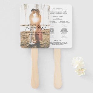 Modernes Minimalistisches Hochzeitsprogramm mit Fo Fächer