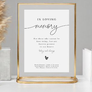 Modernes minimalistisches Hochzeitsschild 'In lieb Poster