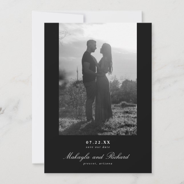Modernes Minimalistisches Hochzeitsszenario-Foto S Save The Date (Vorderseite)