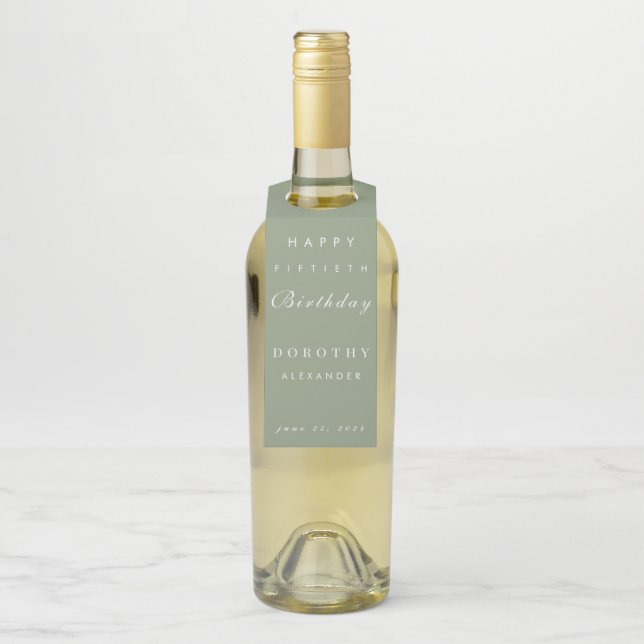 Modernes Minimalistisches JEDES Meilenstein Erwach Flaschenanhänger (Auf Flasche)