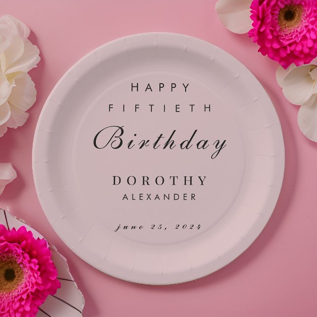 Modernes Minimalistisches JEDES Meilenstein Erwach Pappteller (Von Creator hochgeladen)