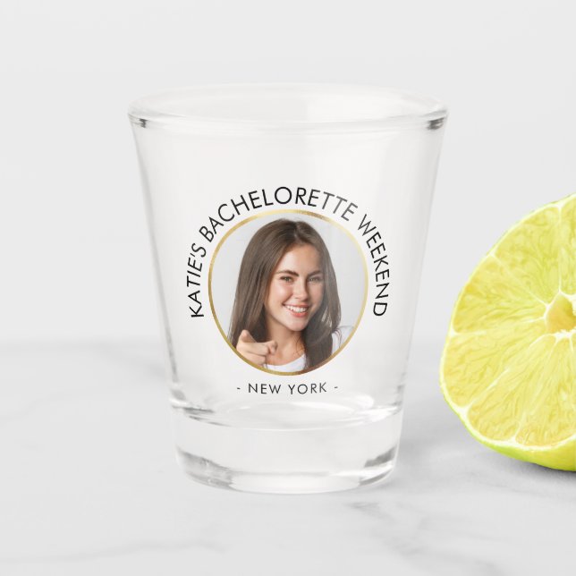 Modernes Minimalistisches Junggeselinnen-Abschied  Schnapsglas (Vorderseite)