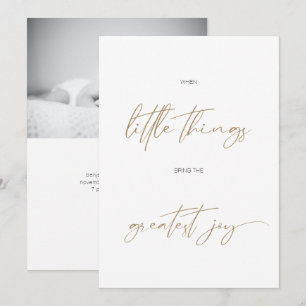 Modernes Minimalistisches Kalligrafie-Foto Baby Bi Ankündigung