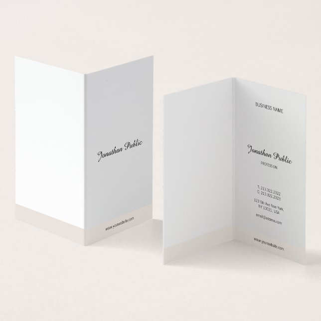 Modernes Minimalistisches Kalligrafie-Skript Einfa Visitenkarten (Innenseite und Außenseite)