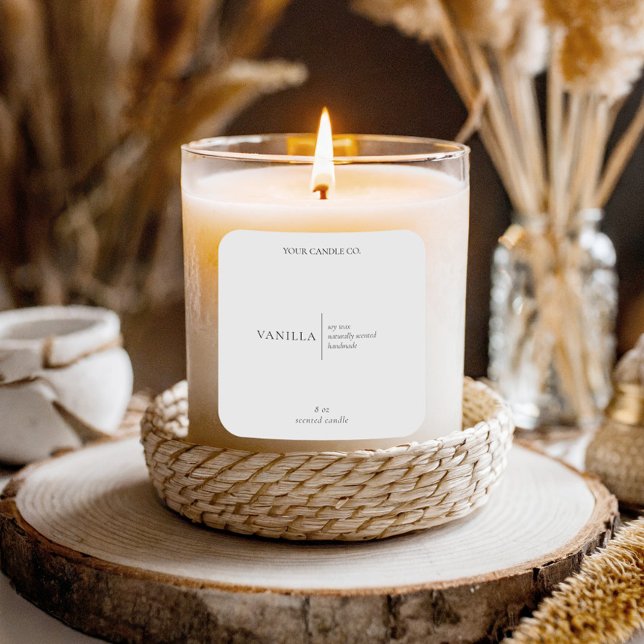 Modernes Minimalistisches Kerzensiegel Quadratischer Aufkleber (Von Creator hochgeladen)