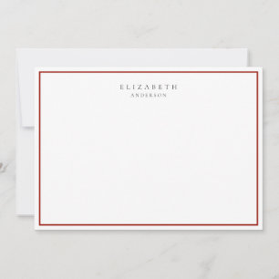 Modernes Minimalistisches Kirschrot - Single - Gre Mitteilungskarte