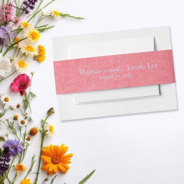 Modernes Minimalistisches, kräftiges rosa Monogram Einladungsbanderole (Von Creator hochgeladen)