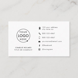 Modernes Minimalistisches Logo   Benutzerspezifisc Visitenkarte