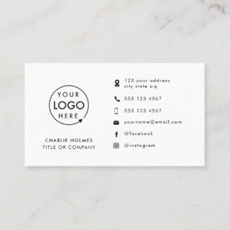 Modernes Minimalistisches Logo | Benutzerspezifisc Visitenkarte