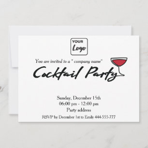 Modernes, minimalistisches Logo-Cocktail Party Einladung
