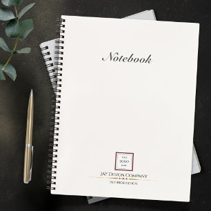 Modernes Minimalistisches Logo-Geschäft mit Roten Notizbuch