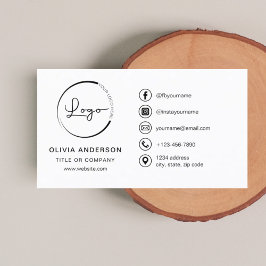 Modernes Minimalistisches Logo mit Social Media Ic Visitenkarte