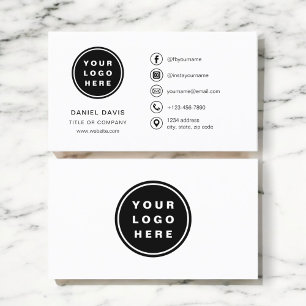 Modernes Minimalistisches Logo mit Social Media Ic Visitenkarte