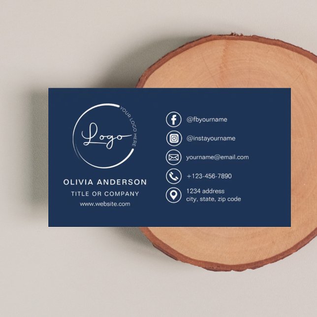 Modernes Minimalistisches Logo mit Social Media Ic Visitenkarte (Von Creator hochgeladen)