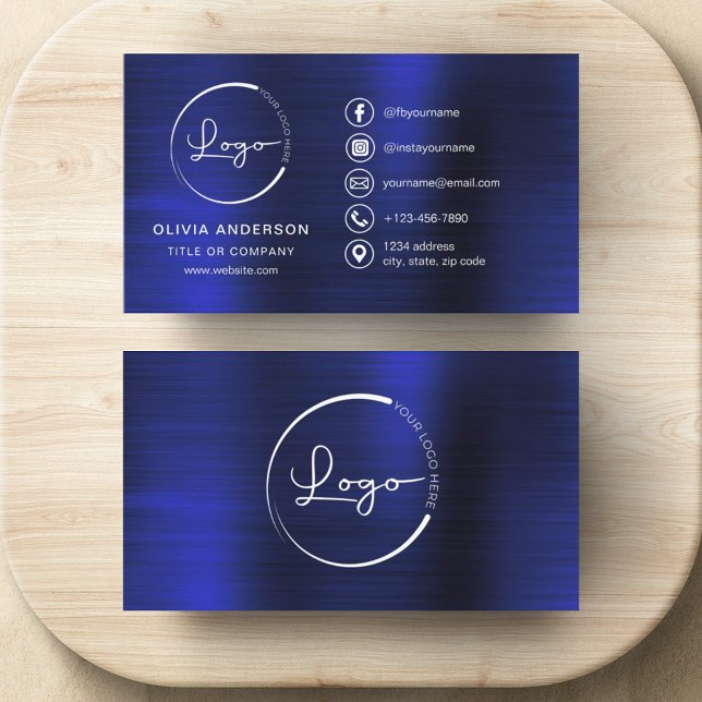 Modernes Minimalistisches Logo mit Social Media Ic Visitenkarte (Von Creator hochgeladen)