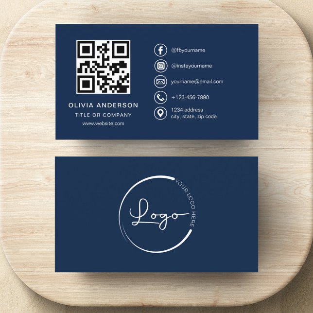 Modernes Minimalistisches Logo mit Social Media Ic Visitenkarte (Von Creator hochgeladen)