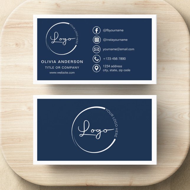 Modernes Minimalistisches Logo mit Social Media Ic Visitenkarte (Von Creator hochgeladen)
