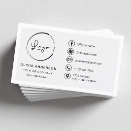 Modernes Minimalistisches Logo mit Social Media Ic Visitenkarte