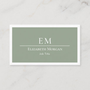 Modernes minimalistisches Logo Salbeigrün Einfach Visitenkarte
