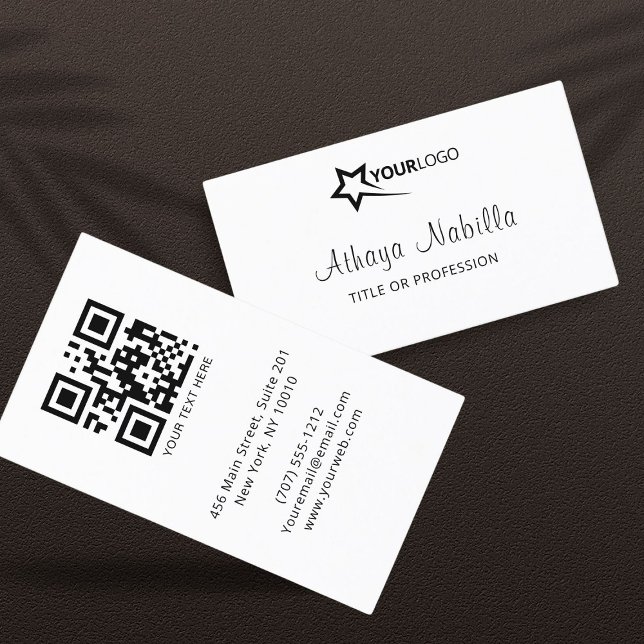 Modernes Minimalistisches Logo und QR-Code Visitenkarte (Von Creator hochgeladen)