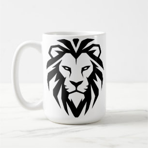 Modernes minimalistisches Löwenkopf-Symbol Kaffeetasse