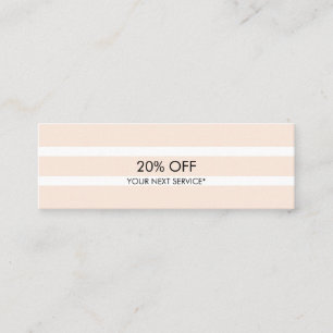 Modernes Minimalistisches lt Pink Stripe Pattern Mini Visitenkarte