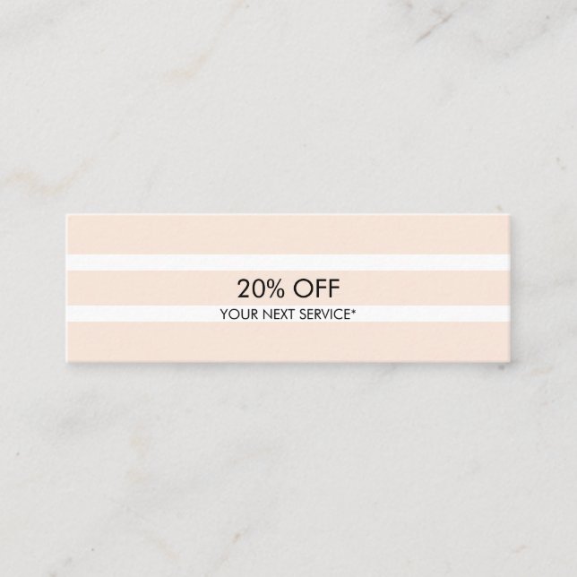 Modernes Minimalistisches lt Pink Stripe Pattern Mini Visitenkarte (Vorderseite)