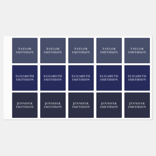 Modernes Minimalistisches Marineblau - Ihre Namens Etiketten