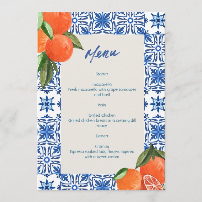 Modernes Minimalistisches Menü Menükarte (Vorderseite)