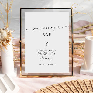 Modernes Minimalistisches Mimosa Bar Wedding Sign Poster