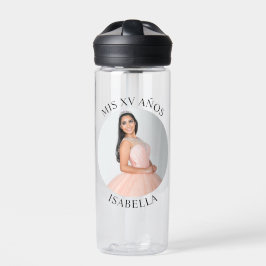 Modernes Minimalistisches Mis XV Años Circle Foto Trinkflasche