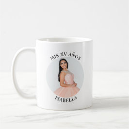 Modernes Minimalistisches Mis XV Años Round Foto Kaffeetasse