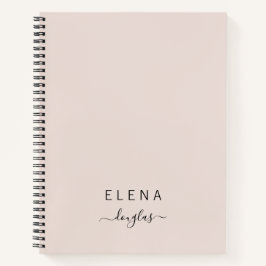Modernes Minimalistisches Monogram-Blush-Script Notizbuch