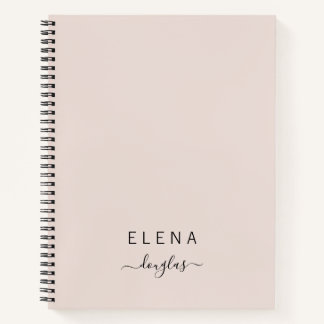 Modernes Minimalistisches Monogram-Blush-Script Notizbuch