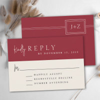 Modernes Minimalistisches Monogram-Hochzeitprogram