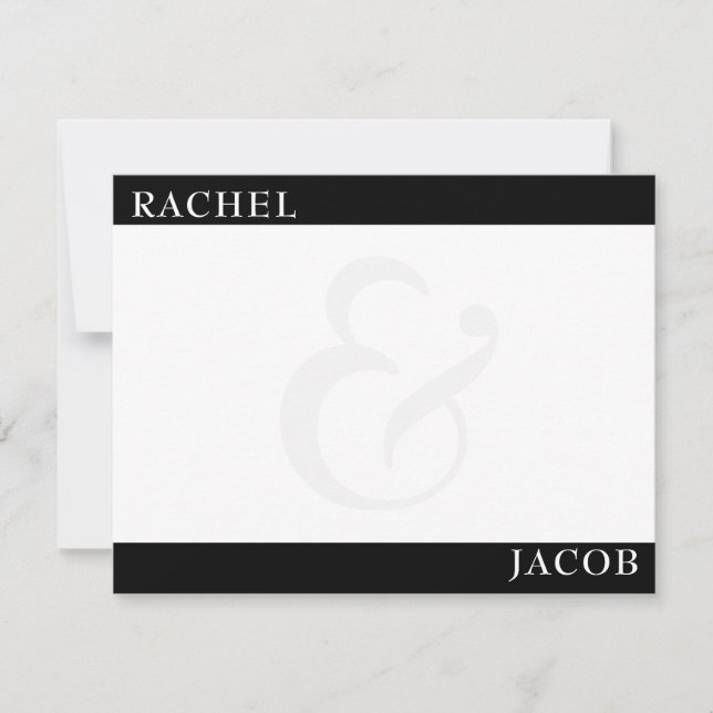 Modernes Minimalistisches Monogram-Stationery Mitteilungskarte (Vorderseite)